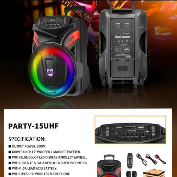 Hardwell Party 15 UHF Speaker Wireless Portable