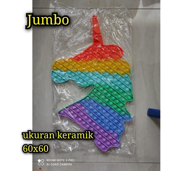 NEW POP IT UNICRON MAINAN FIDGET BUBBLE JUMBO / XXL UKURAN BESAR RAINBOW KIDS TOYS