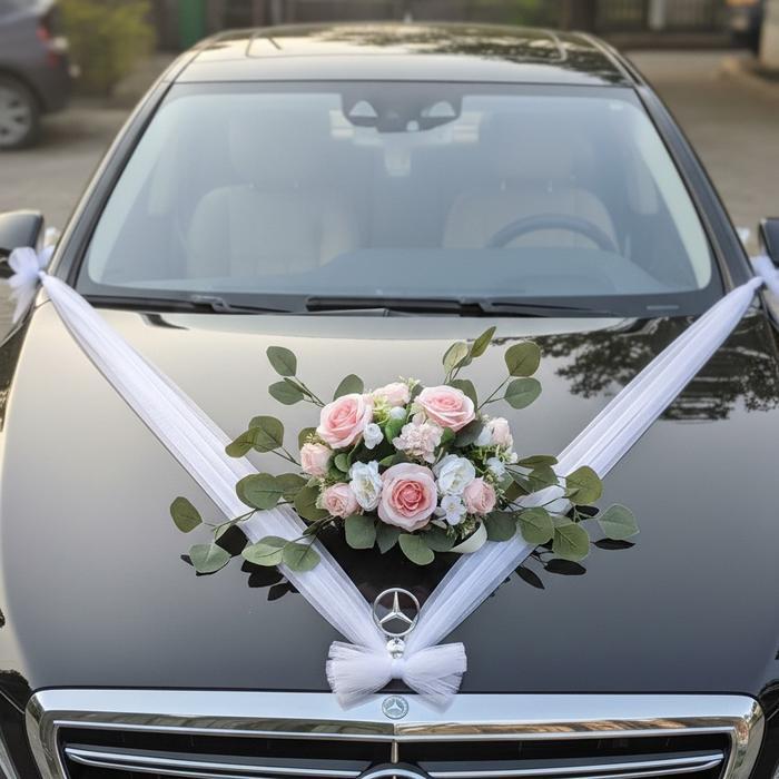 Buket Bunga Mawar Hiasan Mobil Pengantin - Bunga Mobil Pengantin Murah Hijau