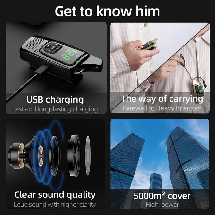 KSUN X-TFSI WALKIE TALKIE HANDY TALKY MINL RAIDIO HT 1-3KM JARAK LAYAR LED