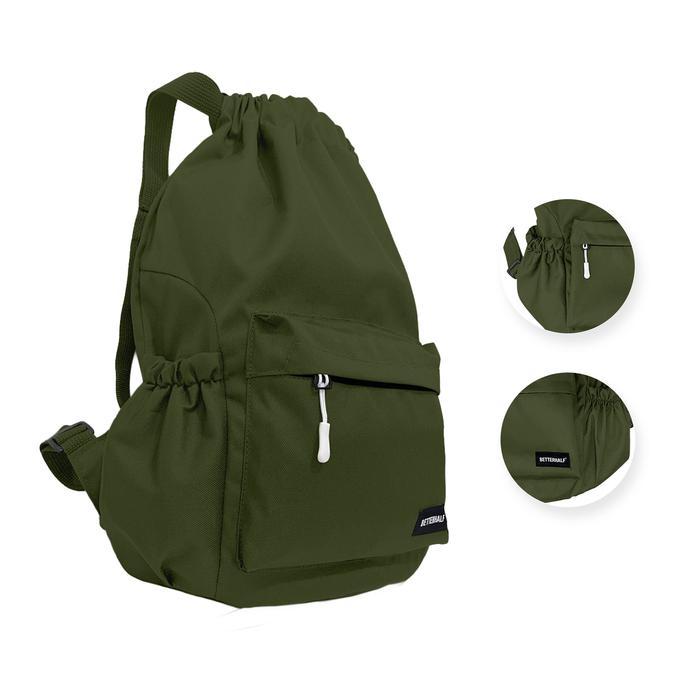 Eiger Adventure - Tas Ransel Serut Gion - Black, Material Cordura, 1 Ruang Besar & 3 Ruang Kecil,
