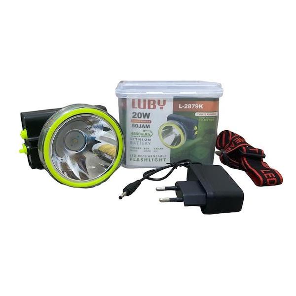 Ready Luby Senter Kepala L 2879K Cahaya Kuning 20 Watt Lampu Baterai Camping