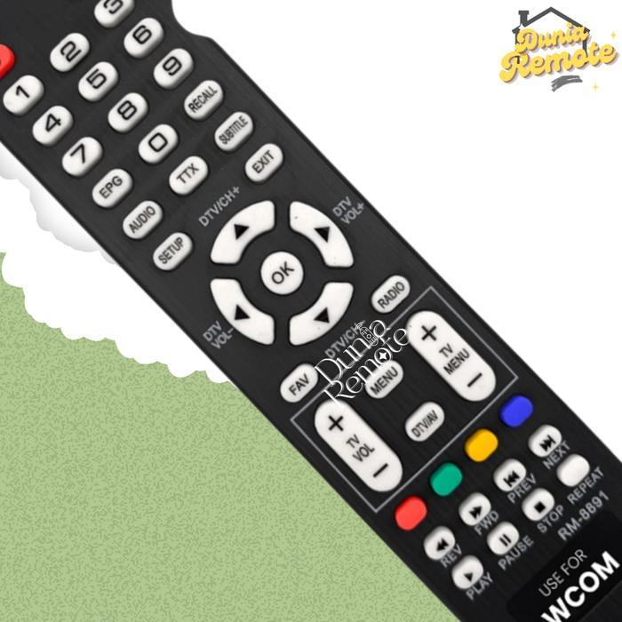 NEW Remote Mesin TV Digital Tuner WCOM RM8991 DVB / Remot Mesin TV Tabung (min2pc)