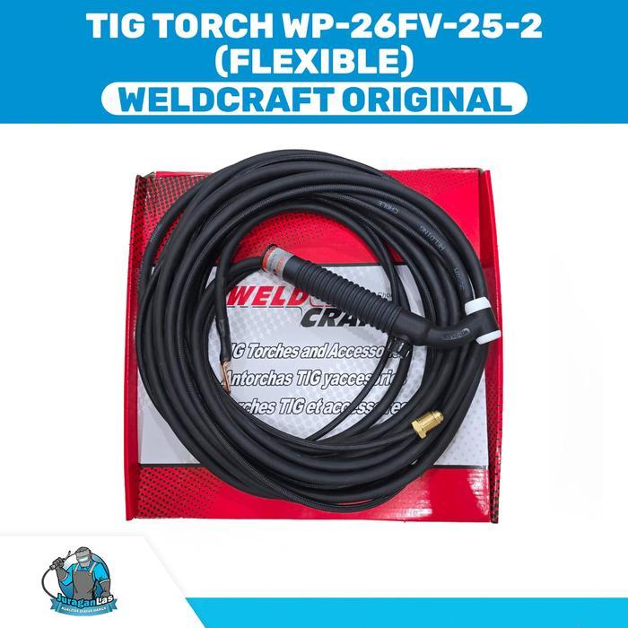 Tig Torch WP-26FV Flexible Weldcraft Stang Las Argon Fleksibel WP-26 FV