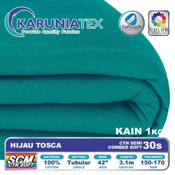 Kain Kaos Cotton Semi Combed 30s Hijau Tosca Karunia Textile