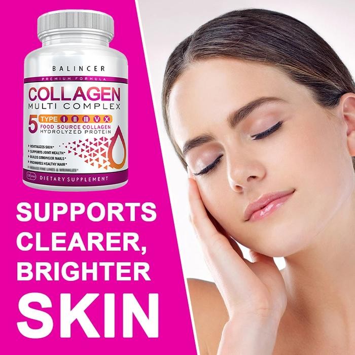 

Promo Balincer Collagen Multi Complex 5 Type I Ii Iii V X Dietary Supplements Capsules With