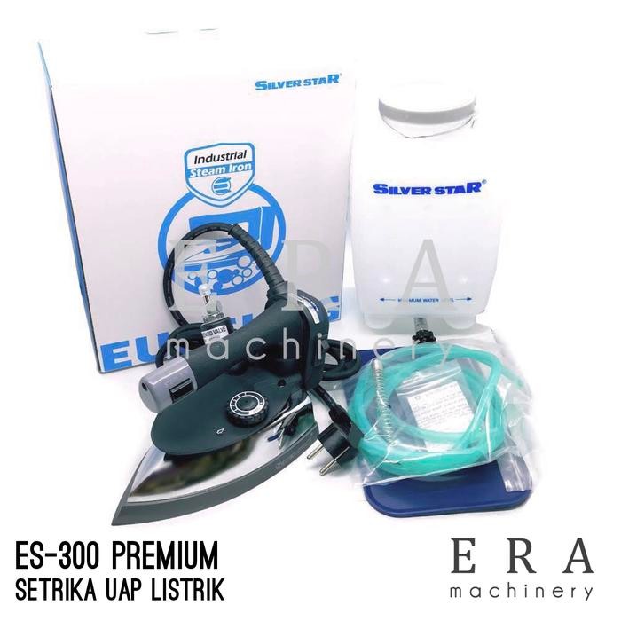Setrika ES-300 Premium Uap Listrik Infus Gosokan ES300 Silverstar