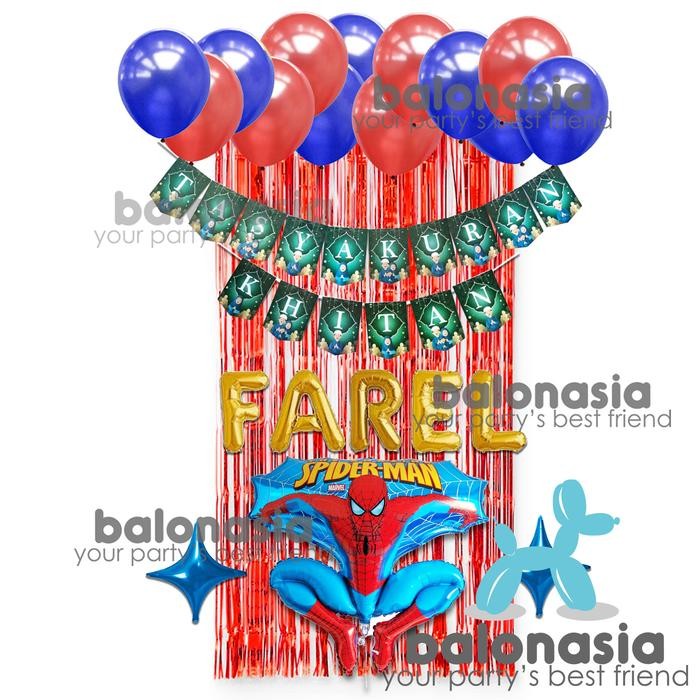 Dekorasi paket Balon tasyakuran khitan khitanan backdrop tirai web