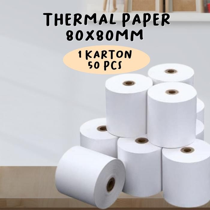 

Kertas Struk Kasir Paper Roll Termal 50pcs uk 80x80mm (1karton)
