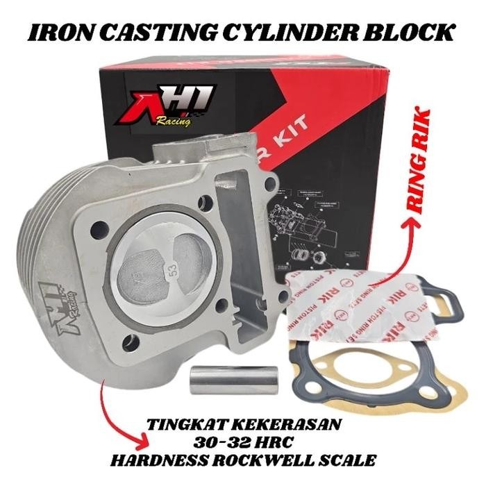 BORING BLOCK BLOK SEHER BORE UP AH1 BEAT SCOOPY SPACY KARBU 53 MM SUPER IRON CASTING BLOCK -