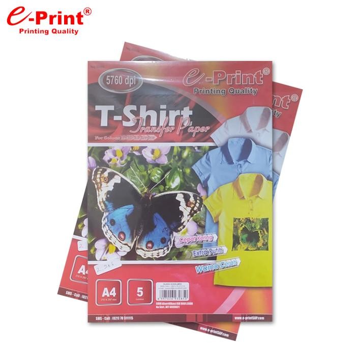 

E-Print T-Shirt Transfer Paper Kertas A5 5 Lembar