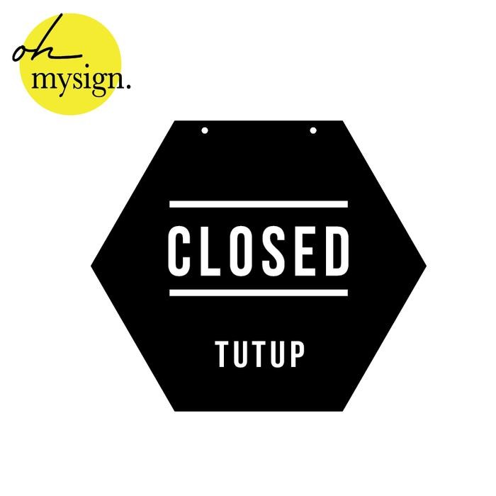 

SIGN OPEN CLOSE HEXAGONAL SIGN BUKA TUTUP ACRYLIC OPEN CLOSE PINTU