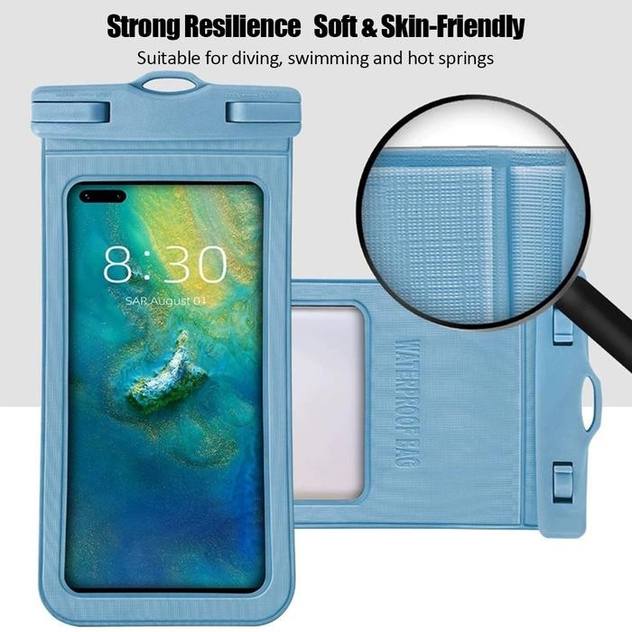 

Kantong Casing Anti Air Mobile Phone Waterproof Mobile Phone Pouch Universal Case Bag Tas Anti Air