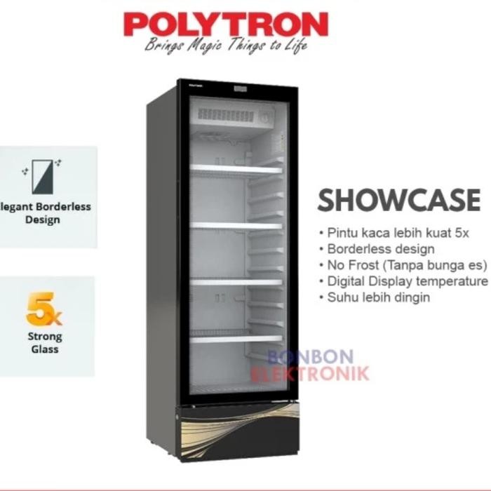 showcase Polytron 285 liter SCN 238 digital ukuran besar
