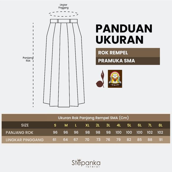 Sale Rok Pramuka Sma - Rok Pramuka Penegak - Seragam Sekolah - Seragam Sma - Stepanka Laterai
