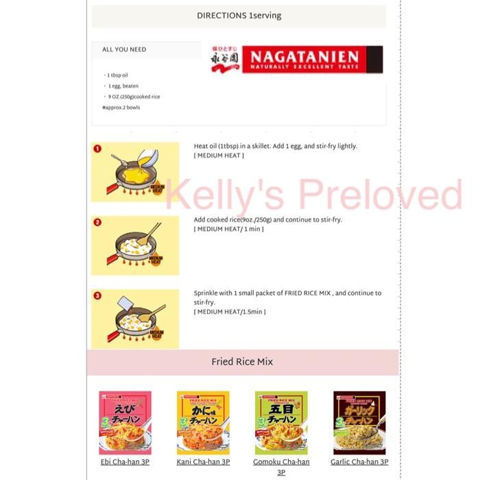

Stok Baru NAGATANIEN FRIED RICE MIX CHA-HAN BUMBU NASI GORENG JEPANG CHAHAN