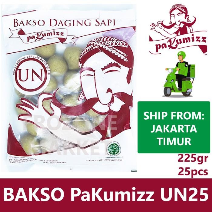 

Pilihan- Pakumizz Bakso Daging Sapi Un Isi 25 Pcs @9G (225G) Baso Pak Kumis