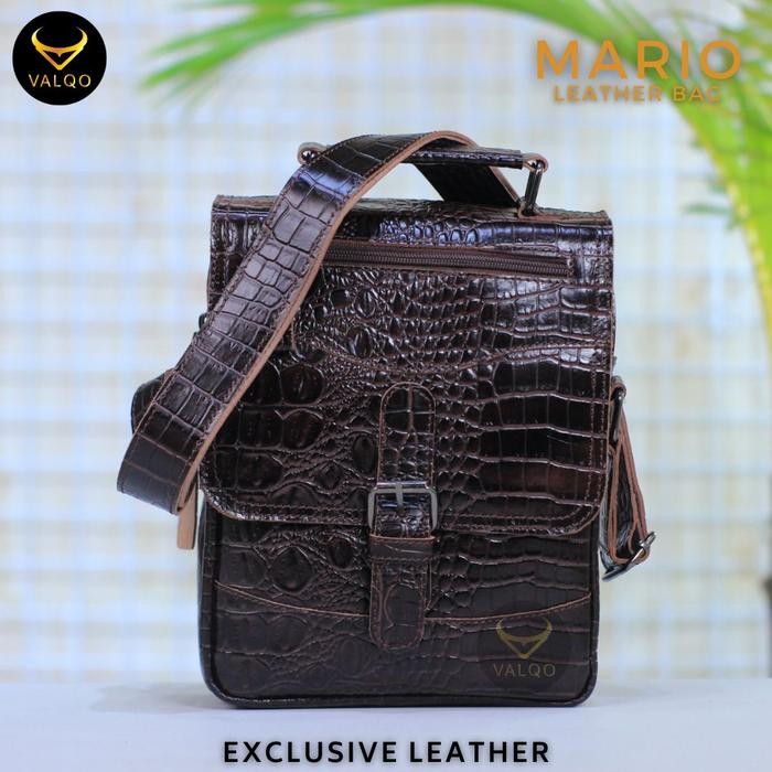 VALQO MARIO Tas Kulit Tas Pria Tas Selempang Kulit Sapi Slingbag Kulit Laki Cowok