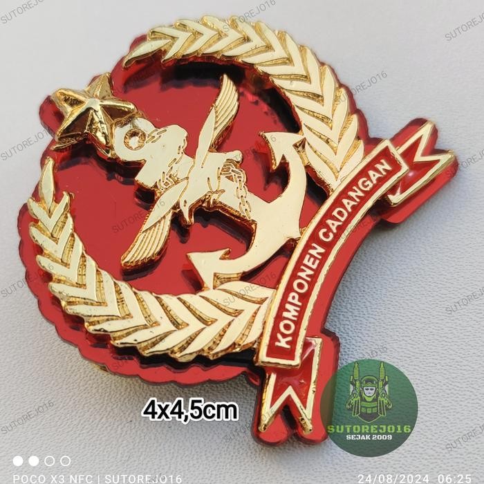 ASLI Pin brevet brivet brefet wings tni komcad komponen cadangan TNI latar mika akrilik miror warna