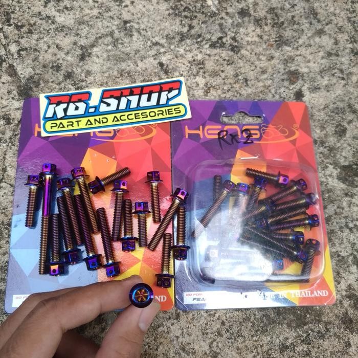 Baut Probolt Blue Flower Bak/Blok Mesin Rx King/Rxz Heng Thailand