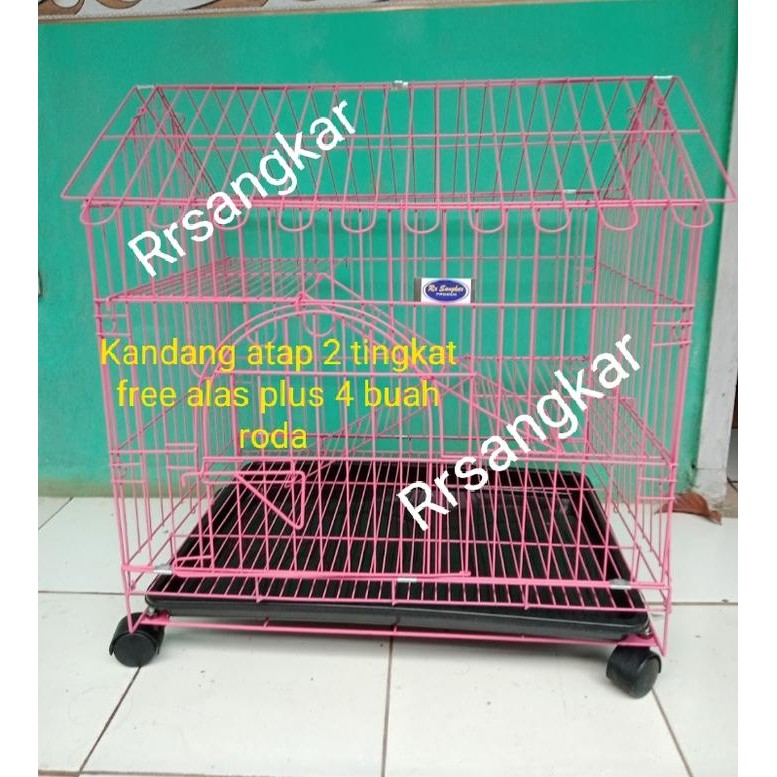 Kandang kucing lipat model atap rumah murah