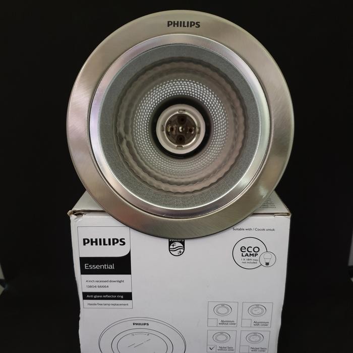 Termurah Downlight Philips E27 66664 4" Inch Putih Silver