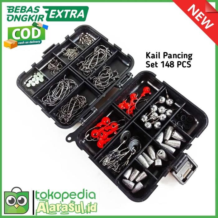 KAIL PANCING SET Kail Pancing Fishing Hook Tackle Box Set 148 PCS