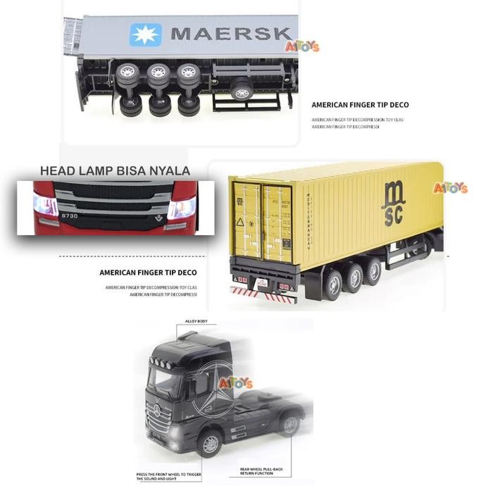Diecast truk trailer mainan truk trailer mainan truk Scania mainan truk Fuso Diecast truk container