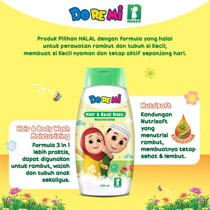 Pilihan- Doremi Nussa Hair & Body Wash Moisturizing 200Ml - Sabun Mandi Cair