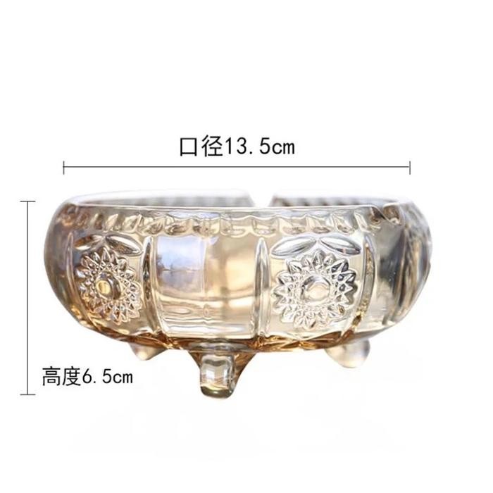 Luxury Vintage Crystal Ashtray / Asbak Kaca Kristal Mewah Gold Pasti Ori