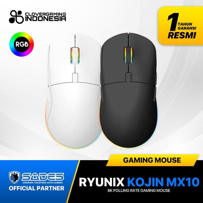 Ready Sades Ryunix Kojin MX10 MX-10 Wireless Gaming Mouse Triple Connection Ambidextrous Swappable
