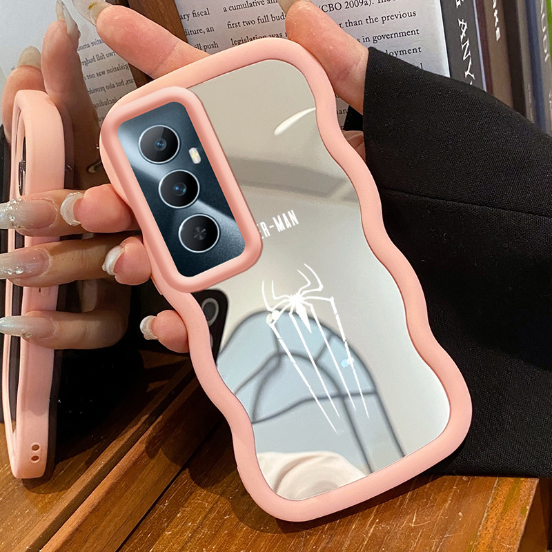 Casing Untuk Realme C65 4G 12X 5G Case Casing HP Pola bekas kaki dan laba-laba Kesing Kasing Macaron