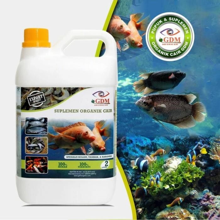 PROBIOTIK SUPLEMEN ORGANIK CAIR GDM UNTUK IKAN / PERIKANAN - 2 LITER