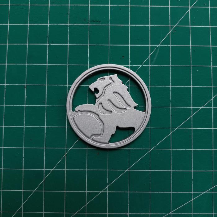 emblem custom logo holden bahan alumunium tebal 2mm diameter 4cm