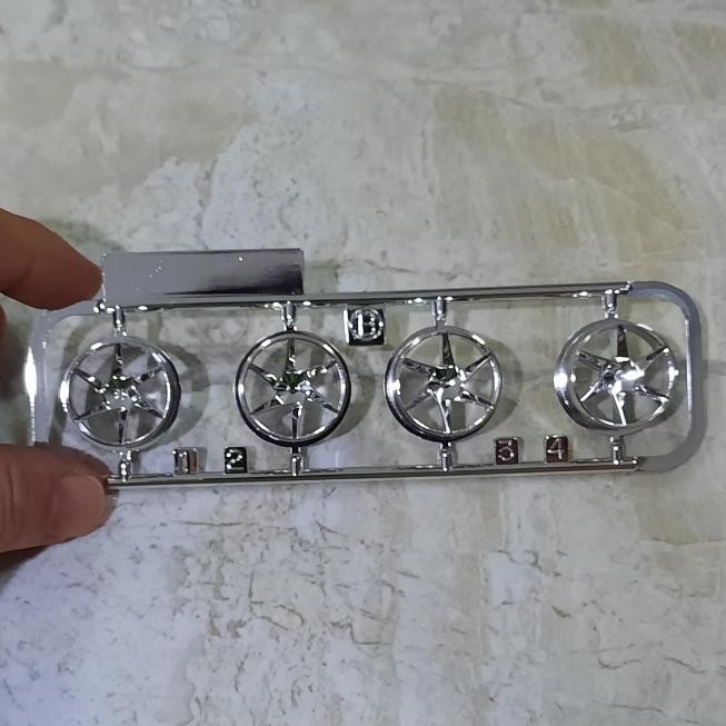 Velg Medium 6 Spoke Velg Spiral Chrome Original Tamiya