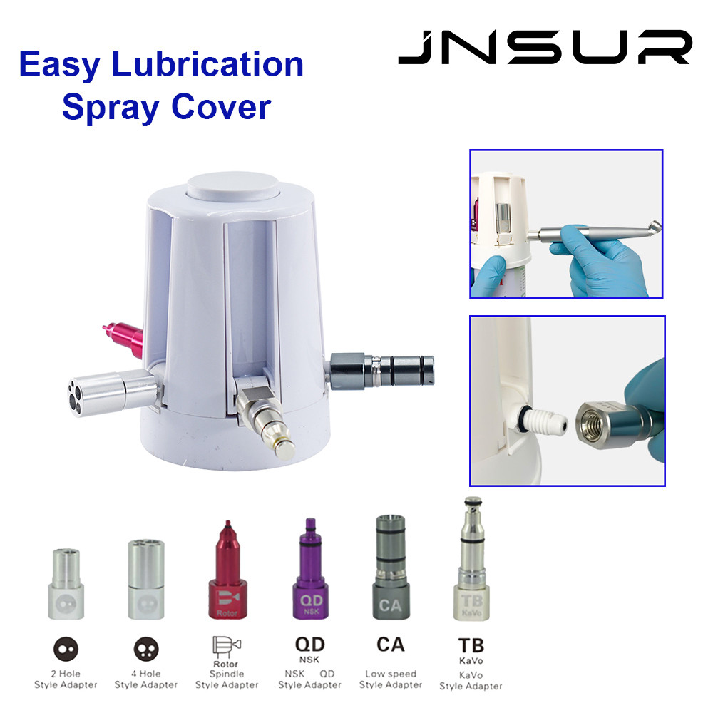 JNSUR Dental Handpiece Lubrication Oil Machine Spray Cover Dental Handpiece Cleaning System Portable