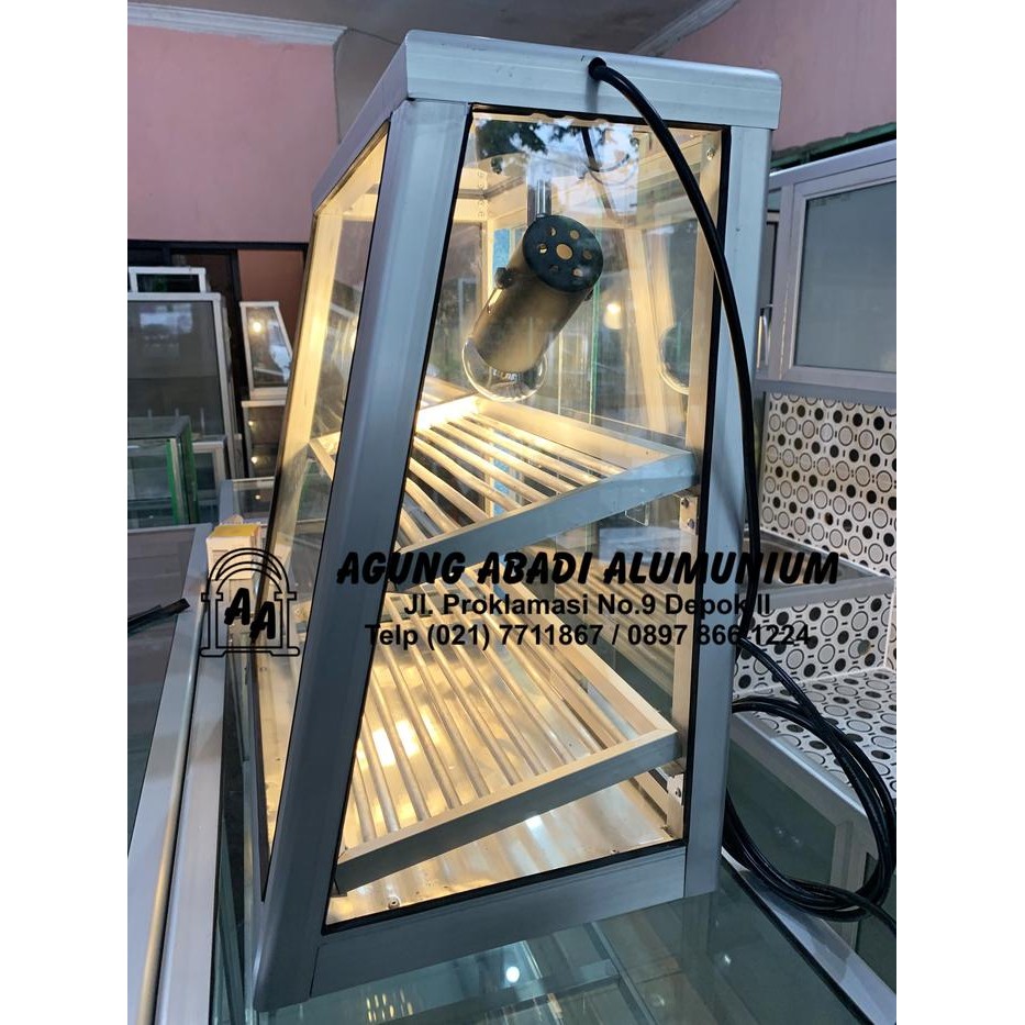 Ready Etalase Ayam Fried Chicken 2 Rak 1 Lampu