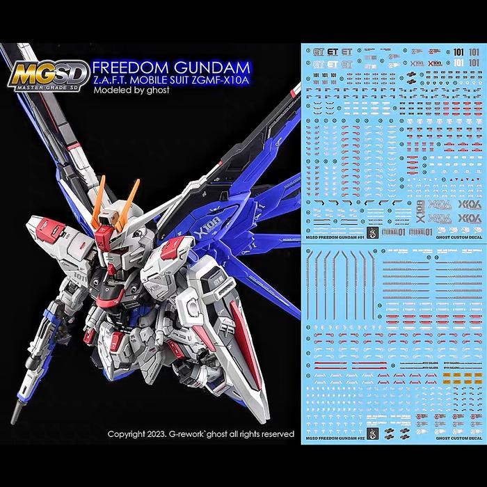 MGSD FREEDOM GUNDAM WATER DECAL GHOST CUSTOM DECAL