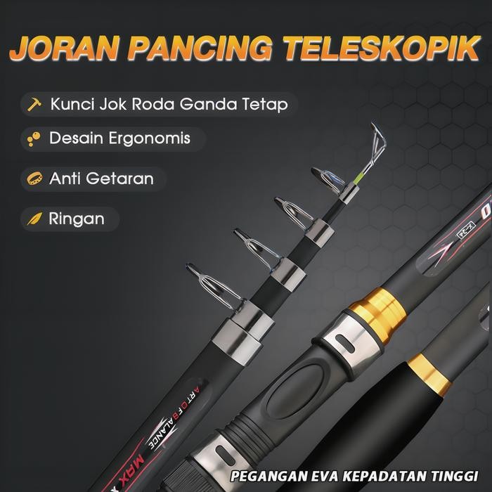 Ready Joran Pancing Joran Pancing Portable Carbon Fiber Telescopic Laut Perlengkapan