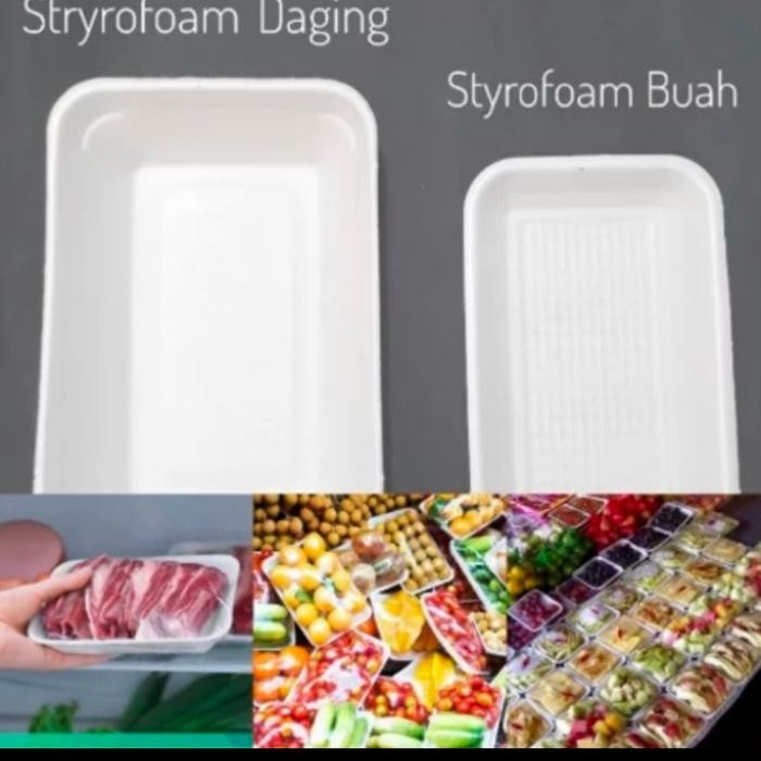 2i2a- Foam Tray Tr-1 Styrofoam Tray Buah Tr 1 / Tr1 Isi 250 Pcs
