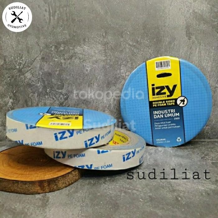 DOUBLE TAPE / LEM PEREKAT / BOLAK BALIK - IZY PE FOAM 20MM 3,6M