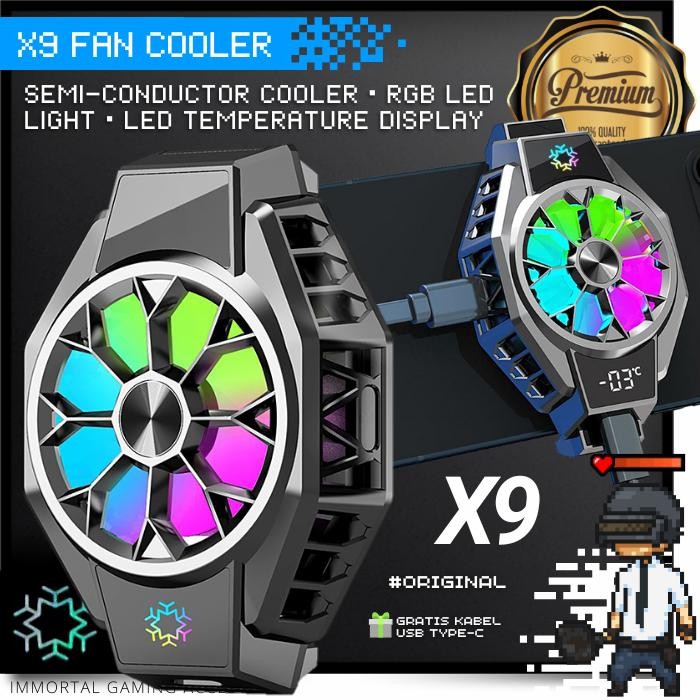 [IM] X9 GAMING Fan Cooler RGB Cooling Kipas Pendingin HP USB PUBG X-9