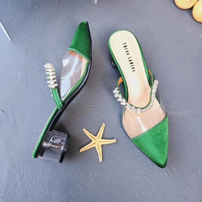 Ready Richell Heels 4Cm Hak Kaca Sendal Pesta Wanita Wedding Shoes