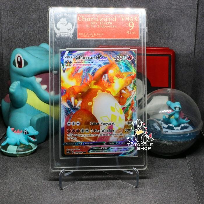 j225- Kartu Pokemon Indonesia Charizard Vmax Sc3A 005/159 V Max Klimaks Grade 9 By Mafia