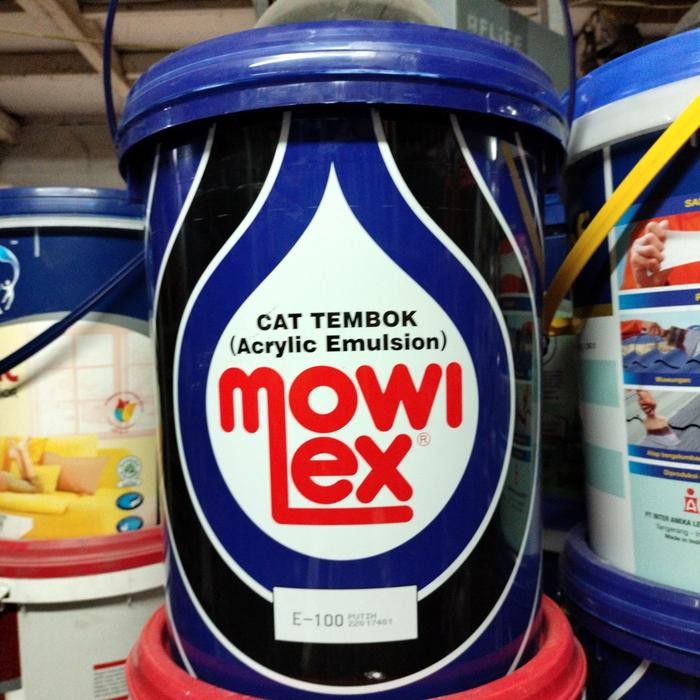 Mowilex Cat Tembok E100 Pail 20 Liter - Cat Tembok Akrilik Emulsion E-100