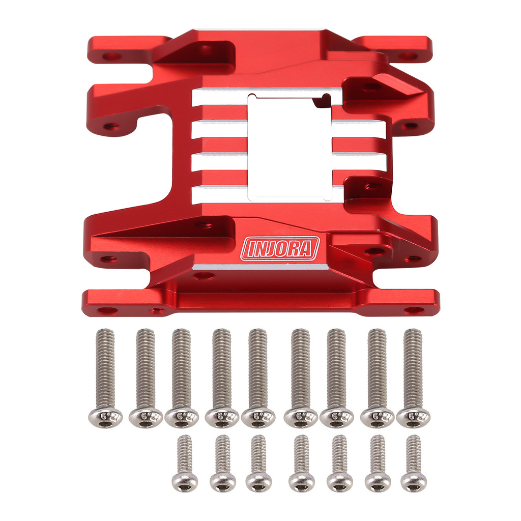 INJORA 16g CNC Aliuminum Skid Plate Transmission Mount for 1/18 RC Crawler Car TRX4M Upgrade Parts (