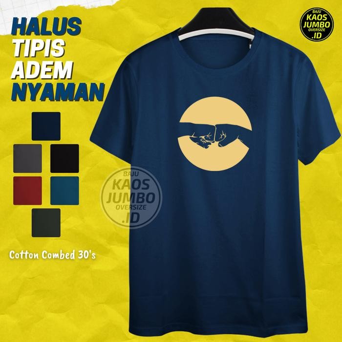 Baju Kaos XXL XXXL XXXXL Pria Jumbo Big Size Distro Biru Dongker 2164 new