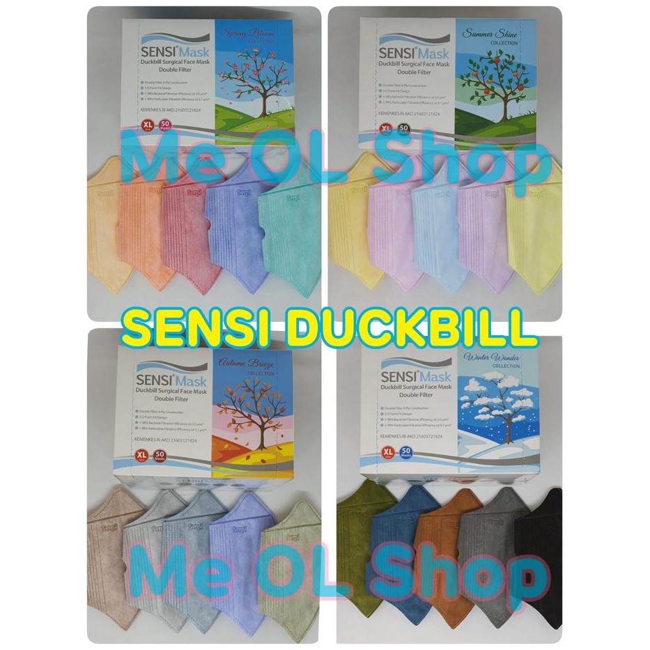 KJB MASKER SENSI DUCKBILL WARNA MIXED COLOR SENSI DUCKBILL 5 WARNA / BOX