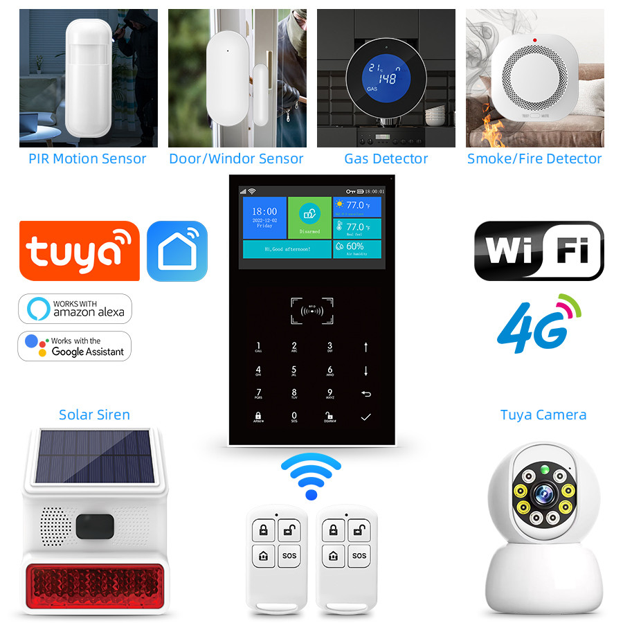 4G Wifi Wireless Alarm System Tuya Smart Home Child Safety Home Anti-Theft System Smart Life App