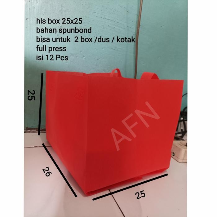 TAS HLS BOX 25X25 TAS SPUNBOND TAS HAJATAN TAS BOX NASI TAS KUE